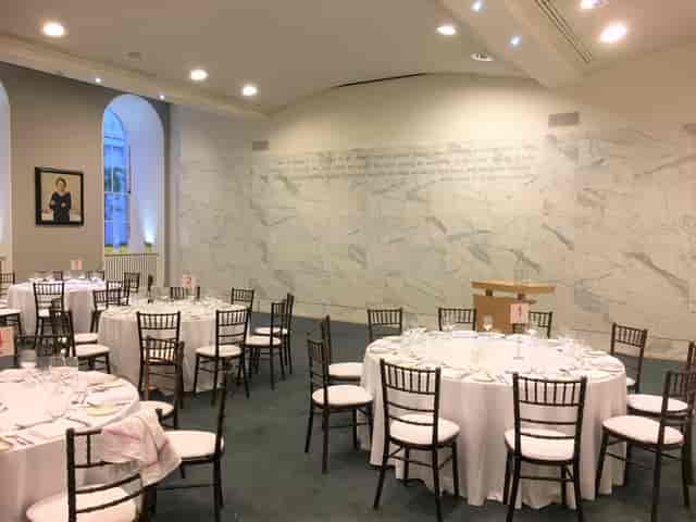 Elegant dining room at The Royal Society, ideal for corporate events and upscale dinners.