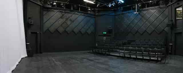 Versatile black box theater Space 2, perfect for intimate performances and events.