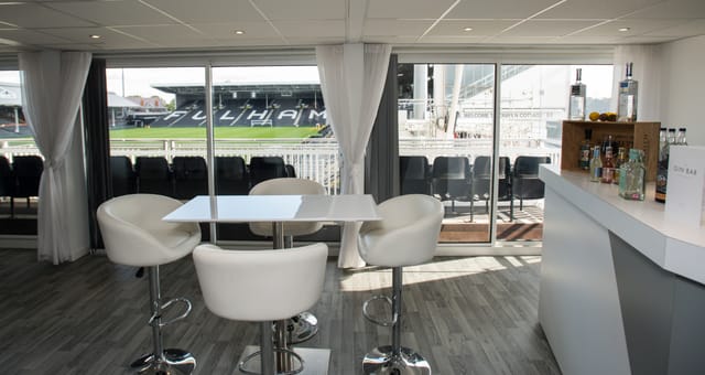 Sleek Gin Bar at Fulham FC, ideal for networking events and VIP gatherings.