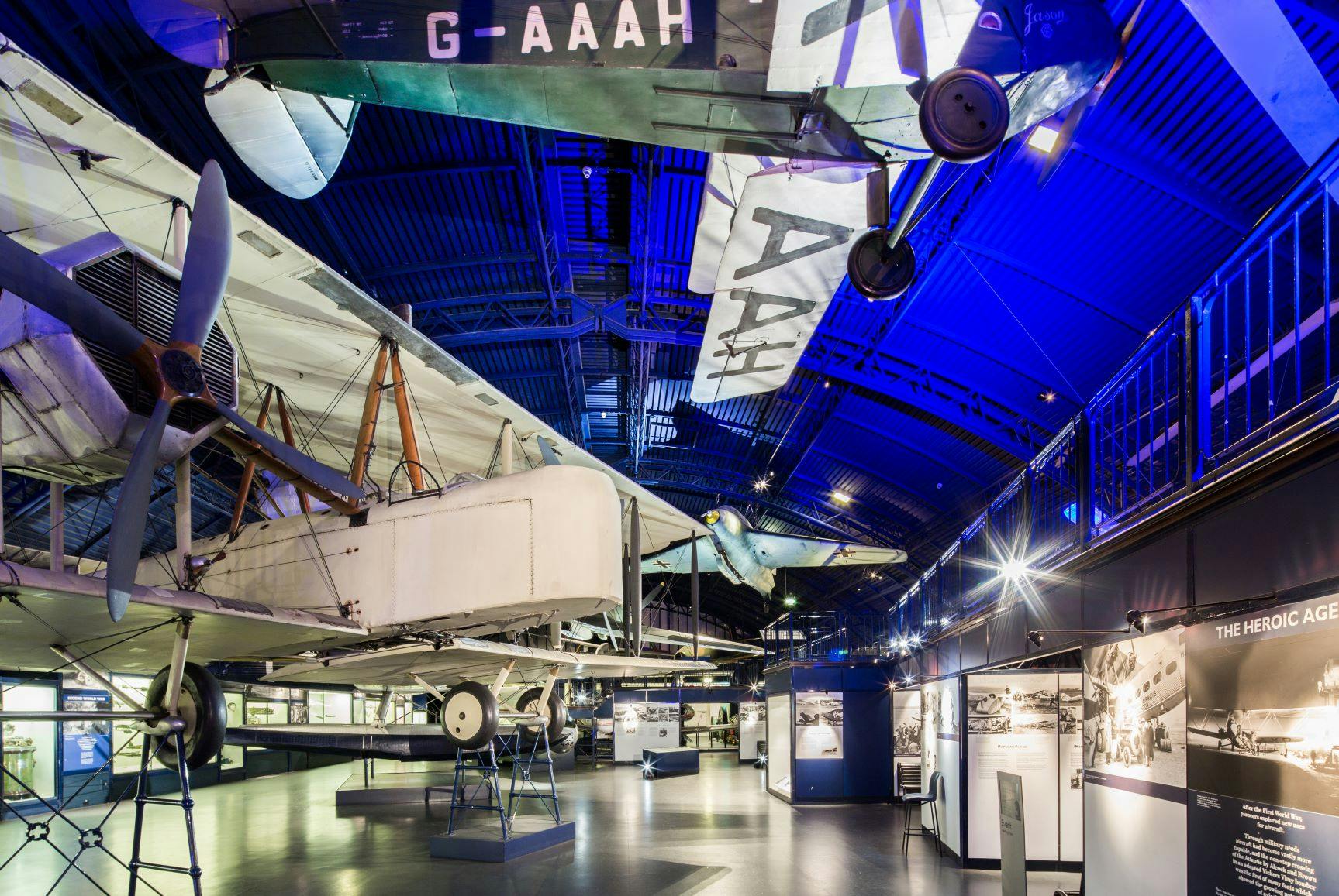 Vintage aircraft in dynamic event space at The Science Museum, perfect for corporate events.