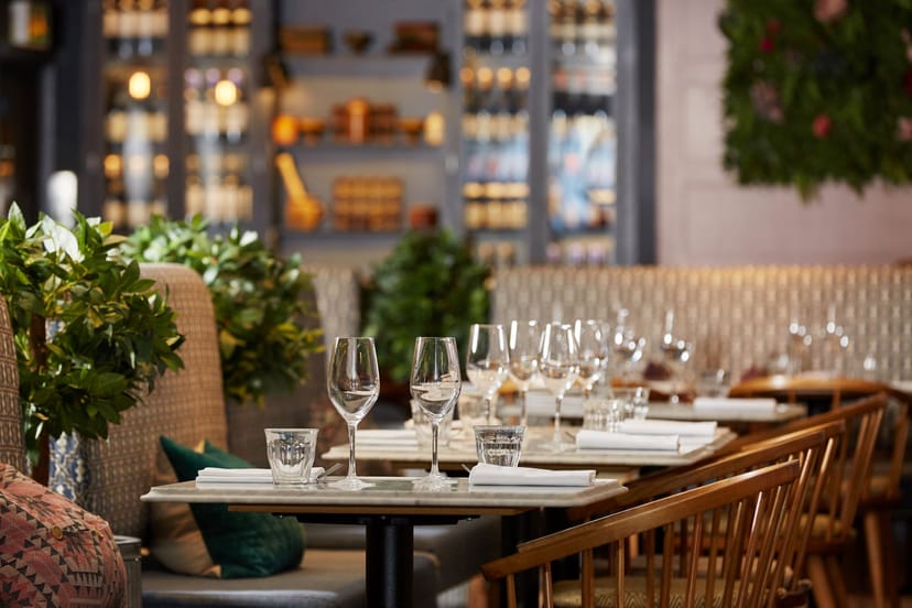 Deluxe private dining room at Brasserie Blanc Southbank, ideal for corporate events and gatherings.