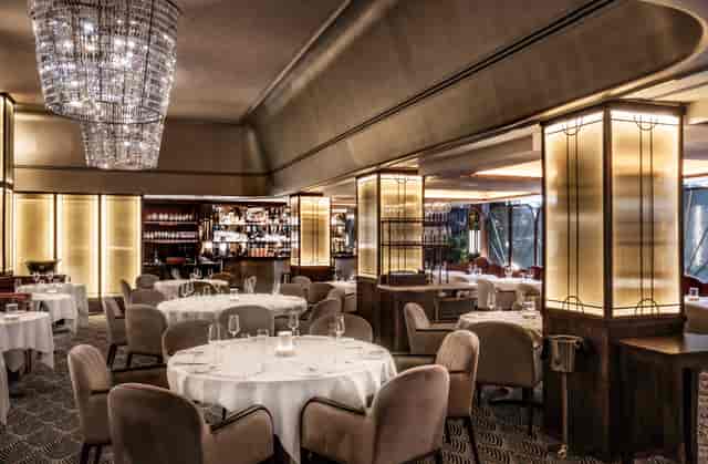 Sophisticated Savoy Grill venue with elegant decor for upscale events and meetings.