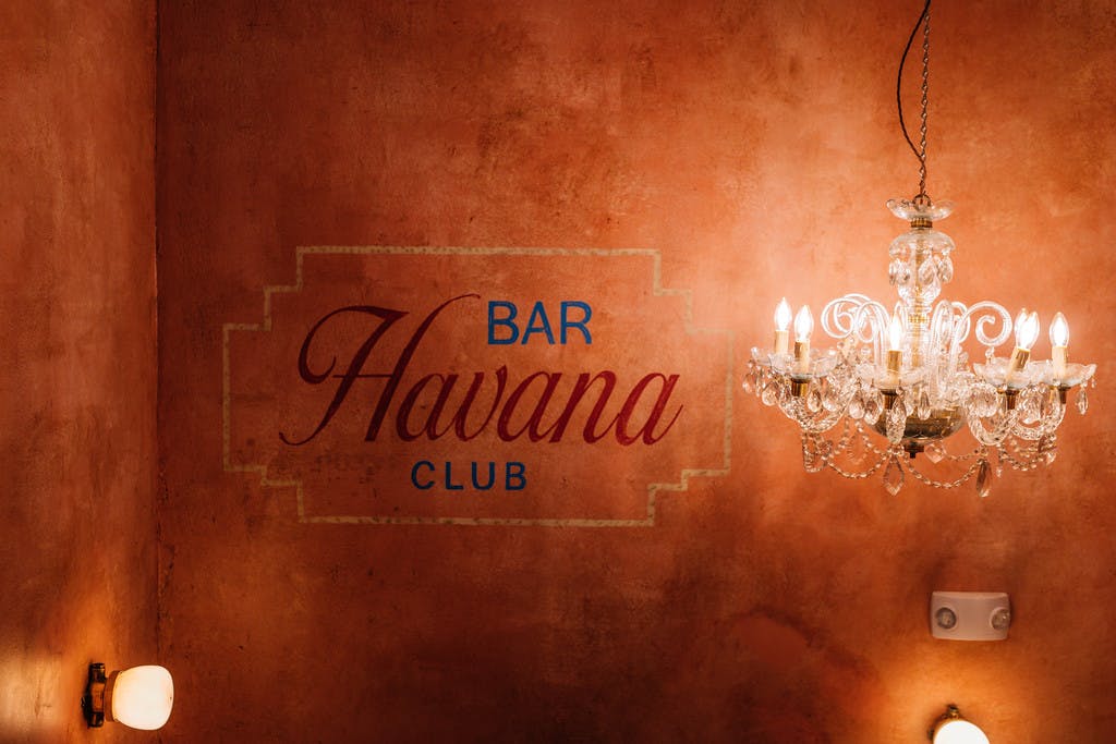 Havana Bar in Newcastle with elegant chandelier, perfect for cocktail receptions.