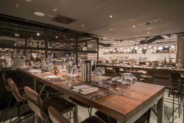 Modern dining space at Allianz Stadium, ideal for corporate events and networking dinners.