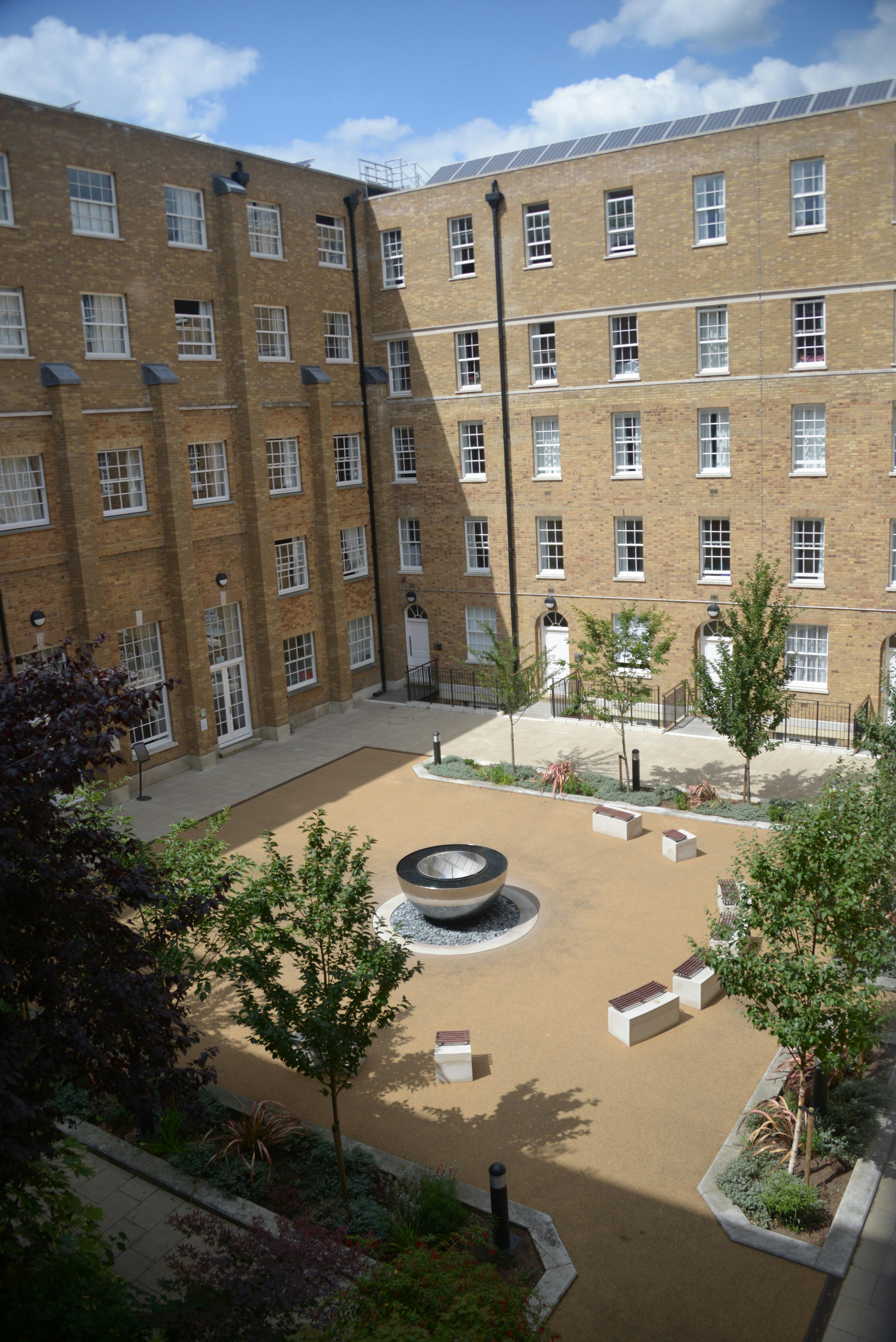 William Goodenough Small Common Room courtyard, ideal for networking events and gatherings.