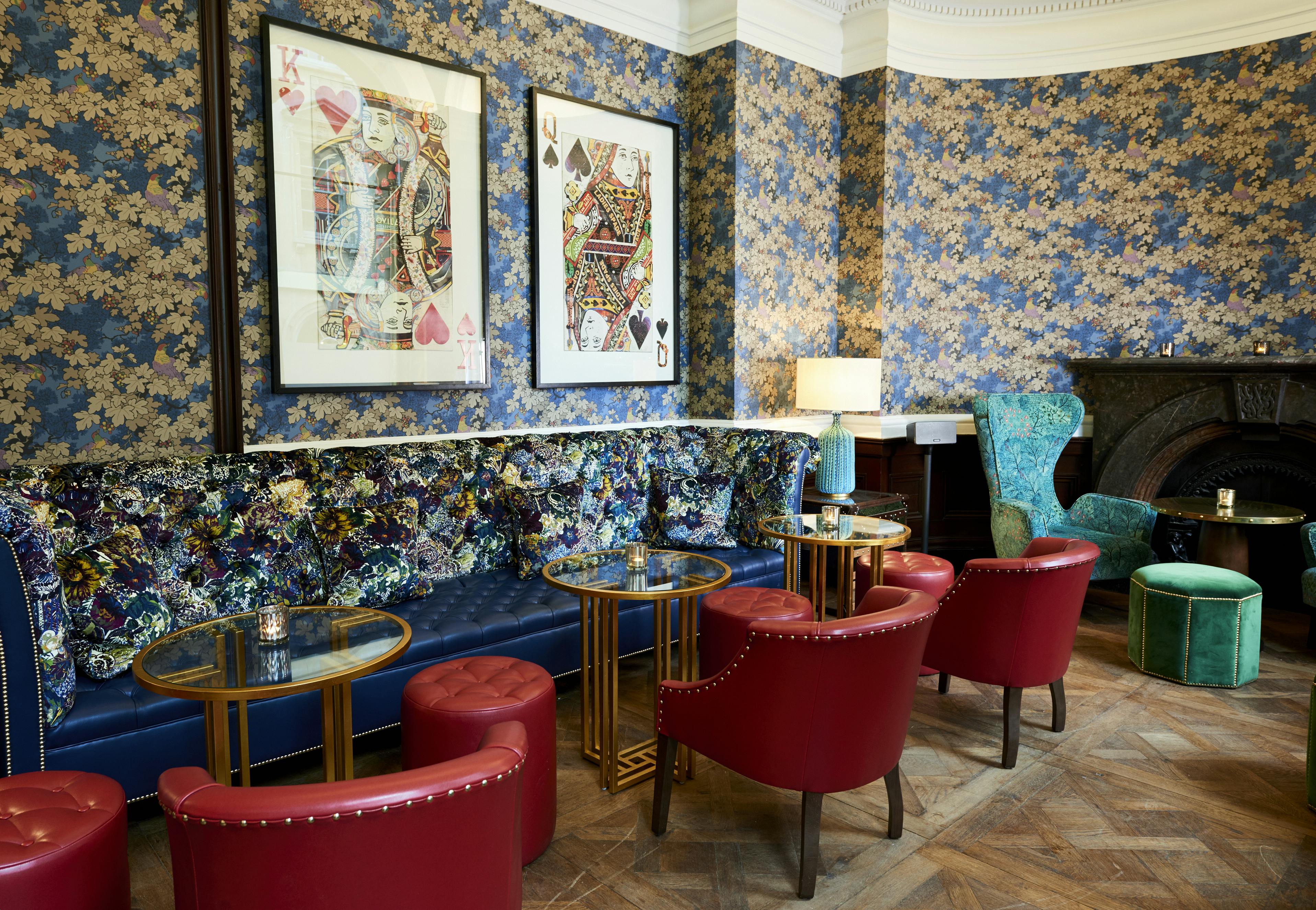 Stylish Blue Room lounge in Bristol Harbour Hotel, perfect for networking events.