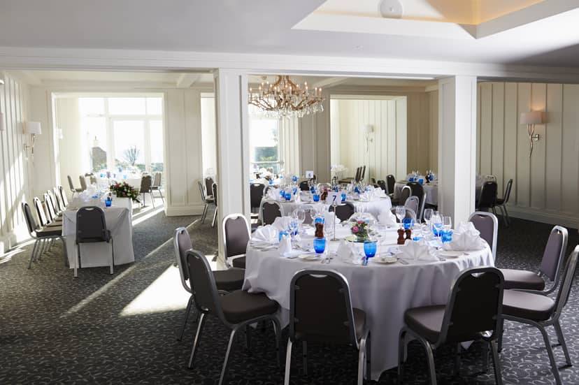 Connaught Suite at Sidmouth Harbour Hotel, elegant event space for weddings and corporate events.