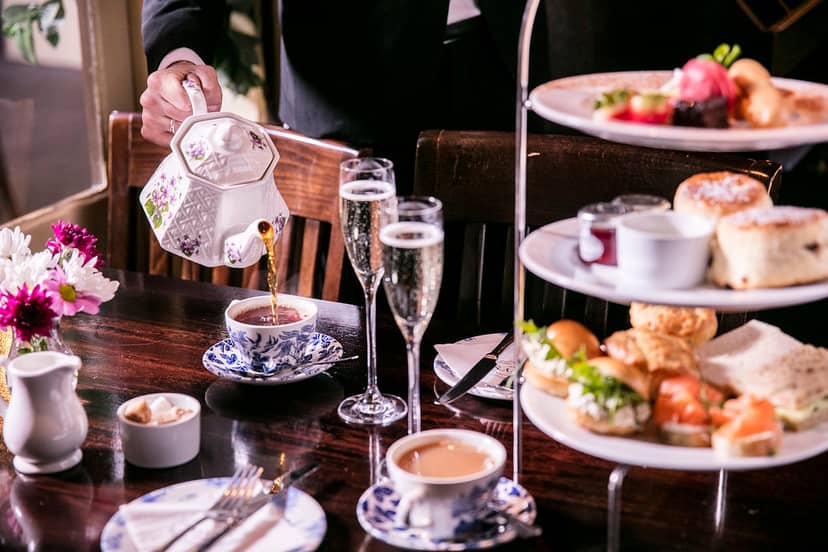 Afternoon tea setup in Crusting Pipe's Board Room, ideal for corporate networking events.