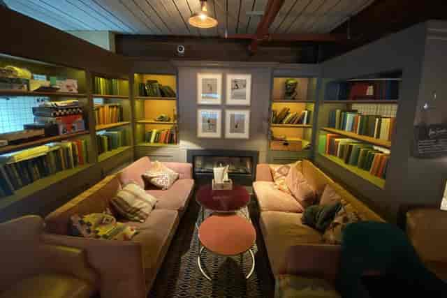 Basement at The White Haus: cozy breakout space for creative workshops and networking events.