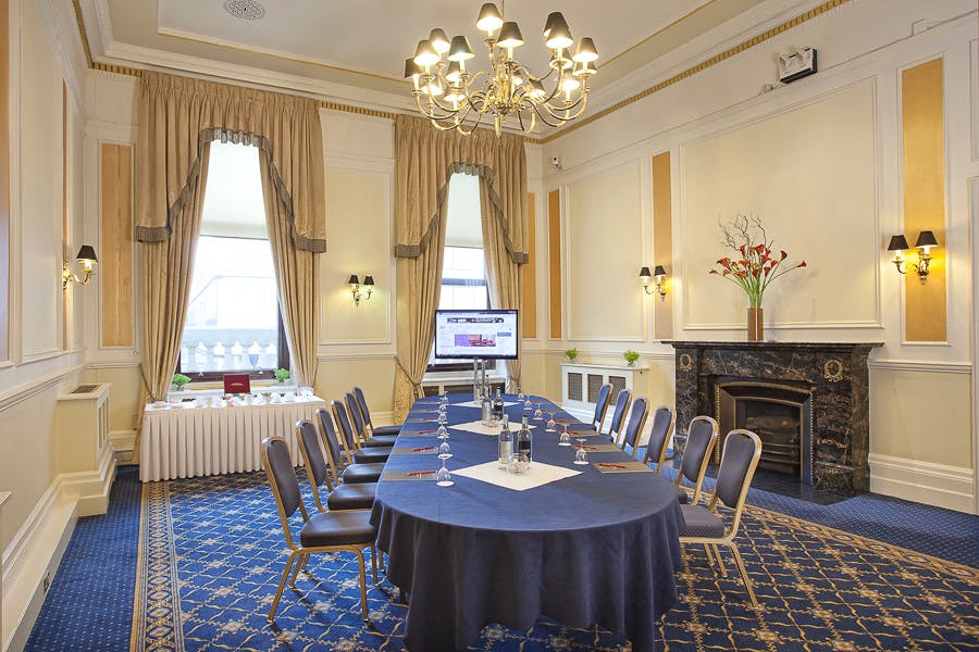 Elegant meeting room at Trafalgar Rooms, ideal for corporate events and workshops.