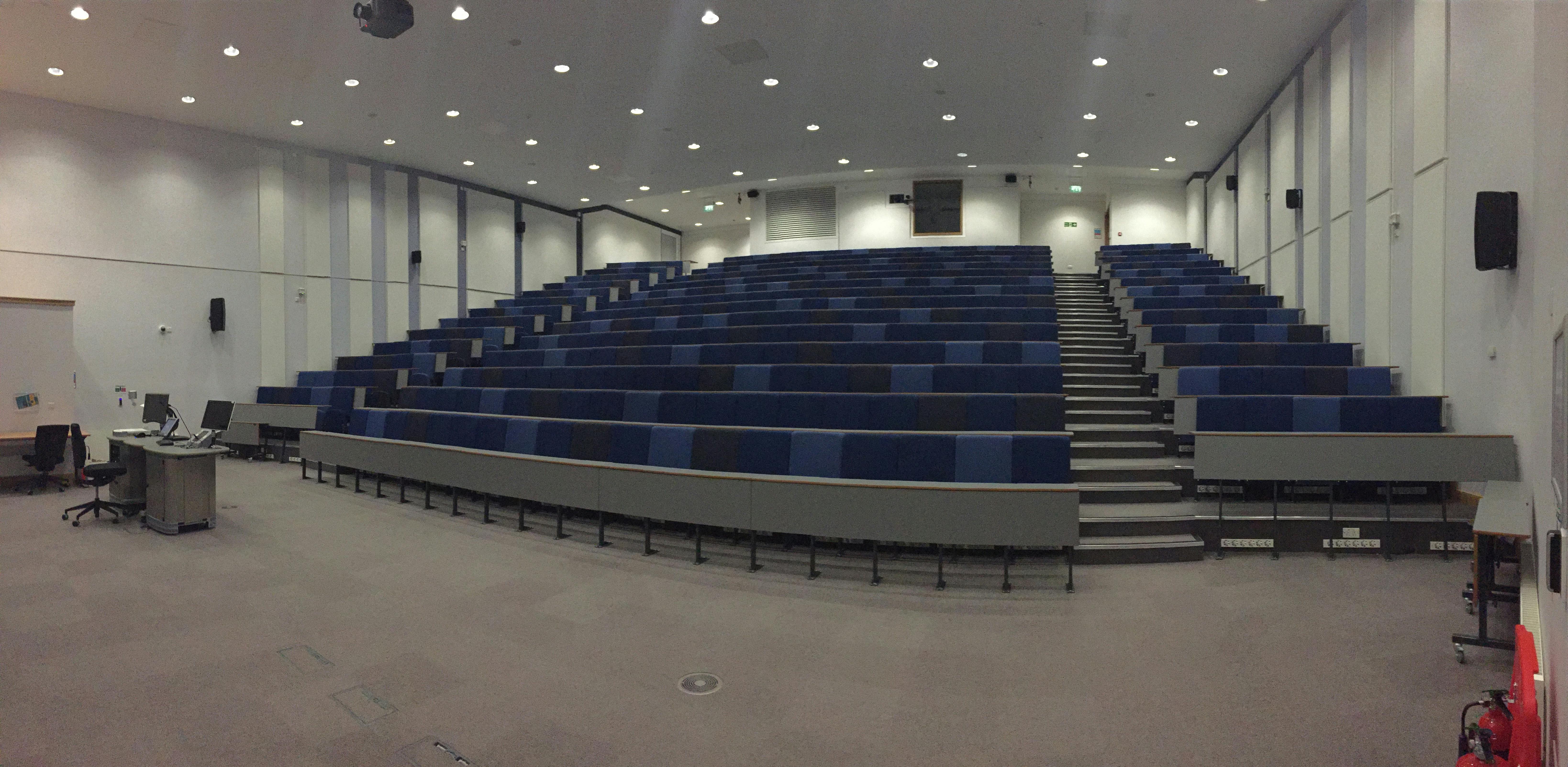 Modern auditorium with tiered seating for conferences and workshops in Chelmsford.