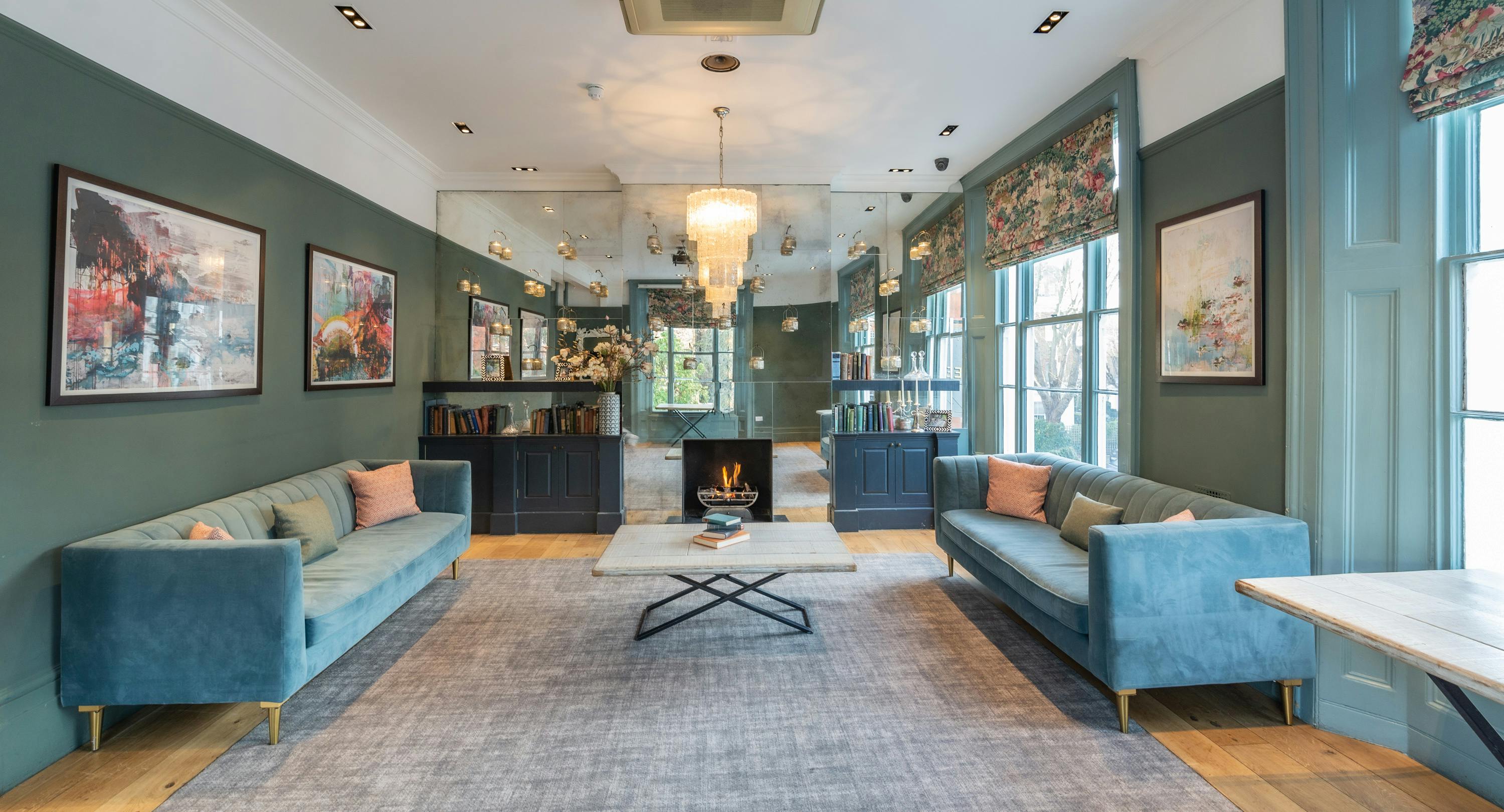 Stylish Oakley room lounge at The Phene, ideal for networking events and meetings.