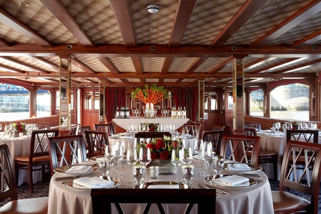 Elegant dining space in Elizabethan venue for upscale events and corporate dinners.