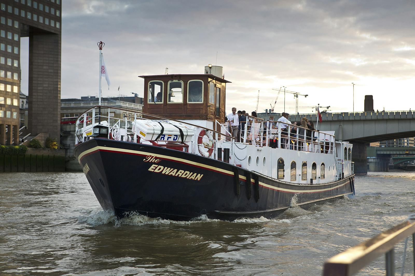 Charming Edwardian boat venue on water for unique networking events and private parties.