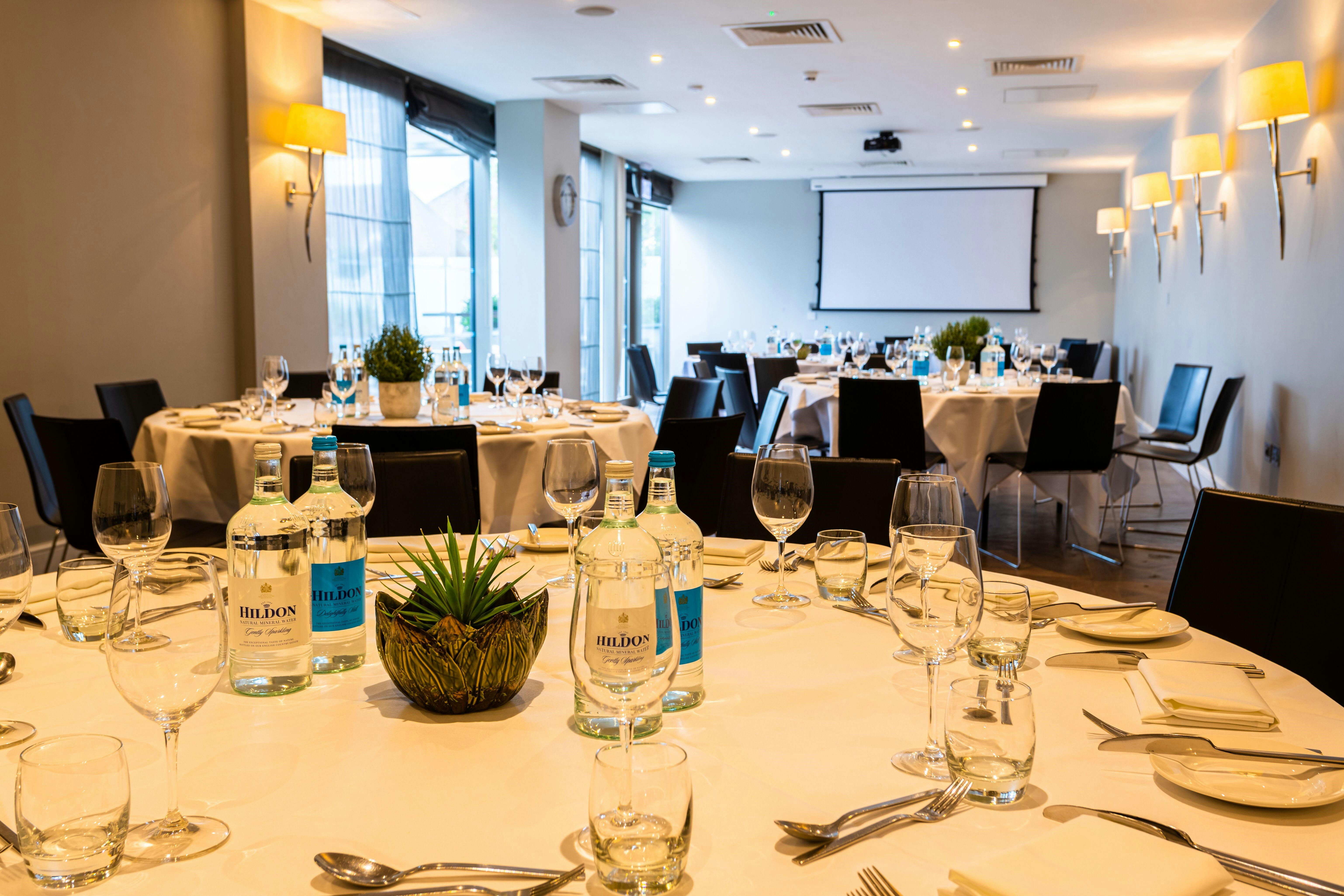 Harbour Suite 1 at Guildford Hotel, elegant event space for corporate meetings and gatherings.