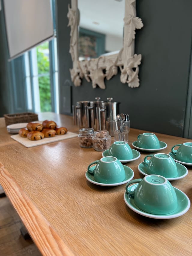 Refreshment station in The Phene's Club room, perfect for meetings and events.