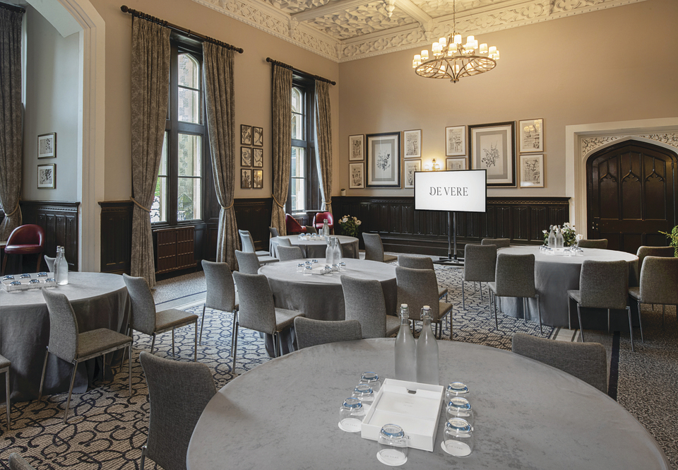 Elegant meeting space at De Vere Tortworth Court for corporate events and seminars. - Banner