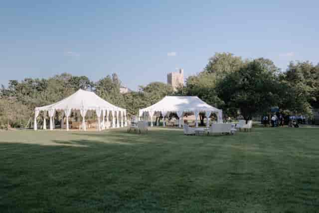 Walled Garden at Fulham Palace with elegant tents for outdoor weddings and events.