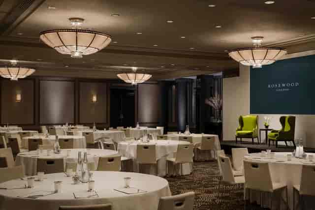 Grand Ballroom at Rosewood London, elegant event space for corporate meetings and gatherings.