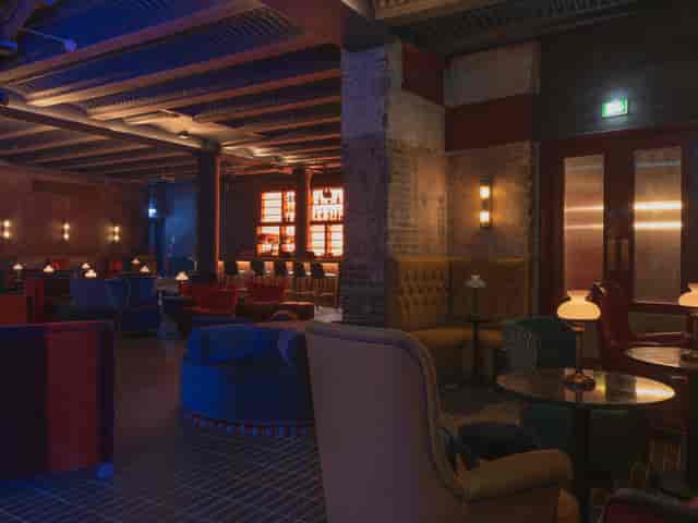 Stylish venue with plush seating for networking events and cocktail receptions.