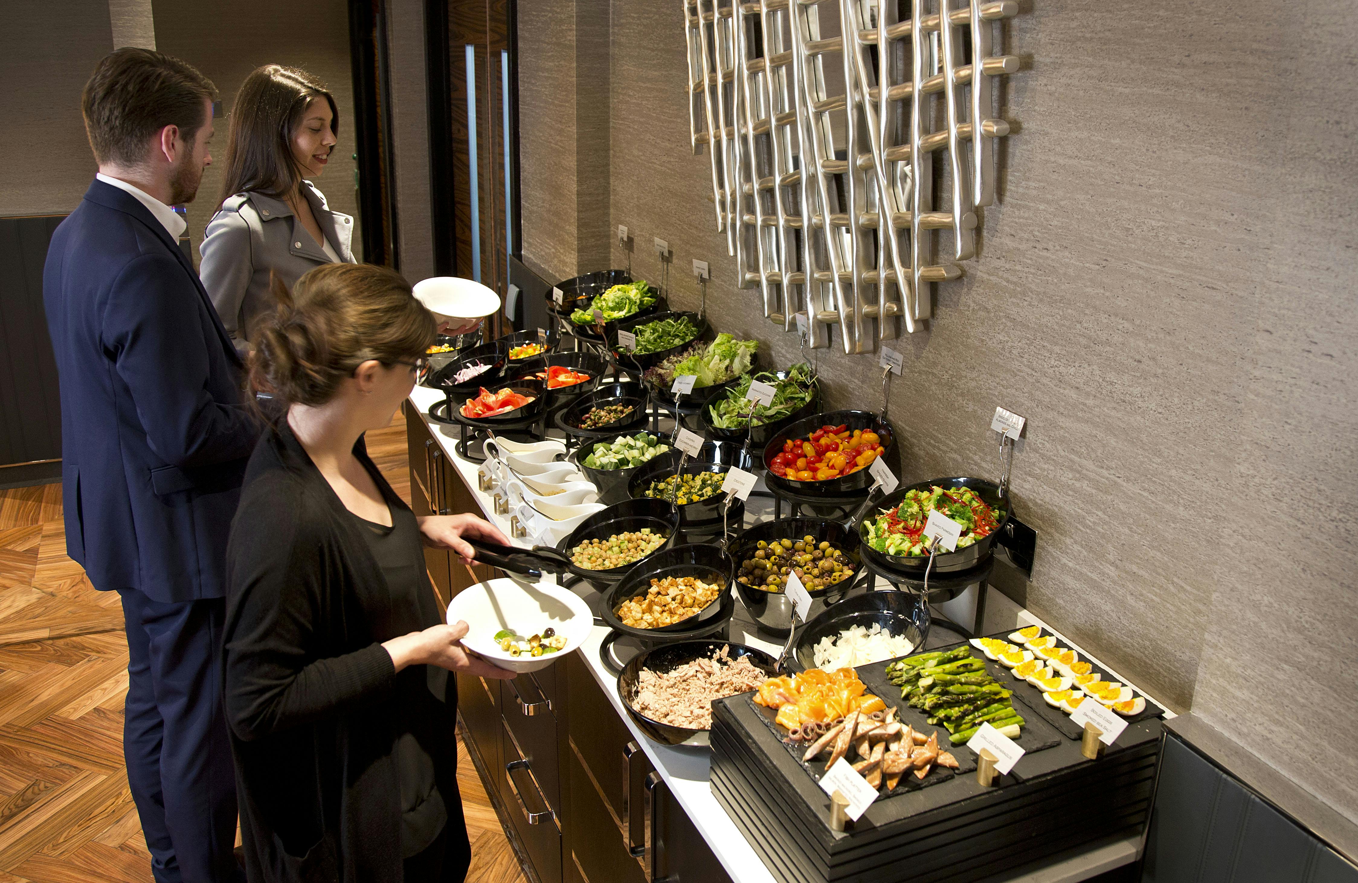 POTUS Bar buffet setup with gourmet dishes for networking events in London.