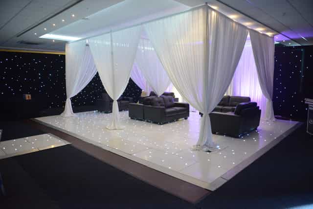 Elegant Main Hall in Royale Banqueting Suite, ideal for upscale networking events.