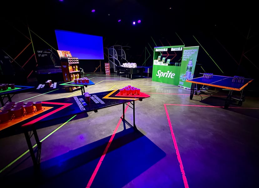 Vibrant Playbox Room at Boxpark Wembley, perfect for interactive events and networking.