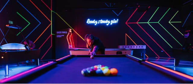 Vibrant Playbox Room at Boxpark Wembley, ideal for corporate events and team-building activities.