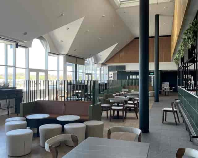 Berkshire Stand Long Room at Newbury Racecourse, bright event space for networking and meetings.