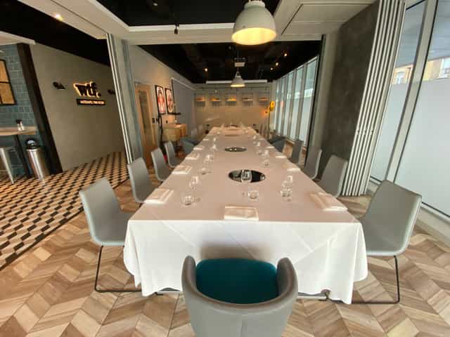 Whitechapel Think Factory meeting space with elegant table for corporate events and workshops.