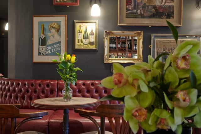 Map Room at Dalys Wine Bar with leather seating, perfect for networking events.