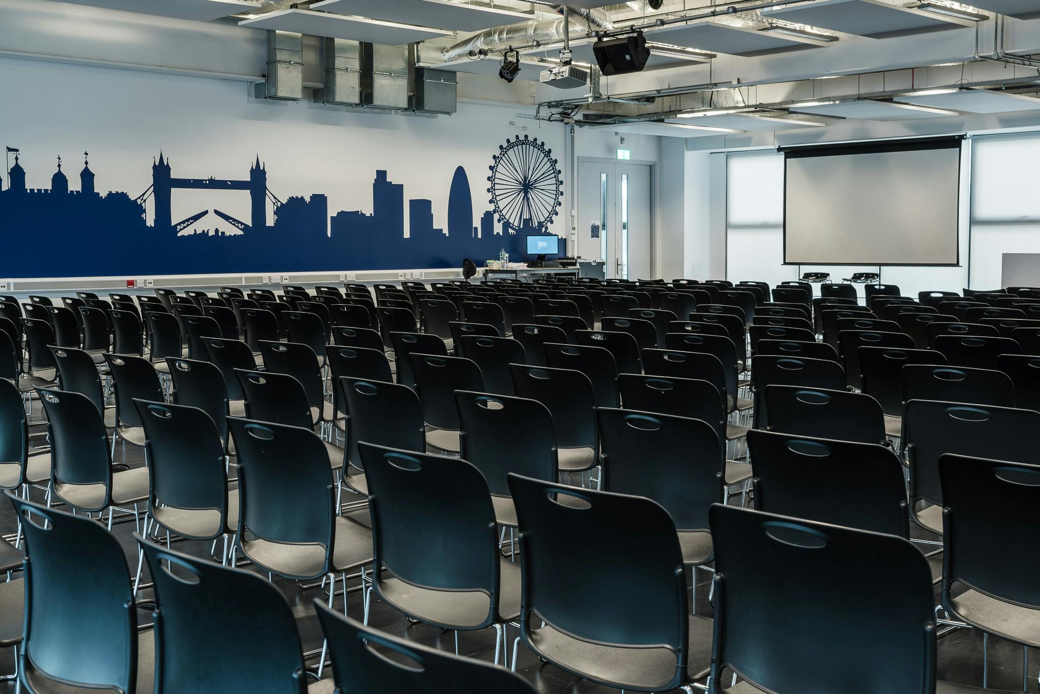 Main hall at London Academy of Excellence Tottenham, spacious venue for conferences and seminars.