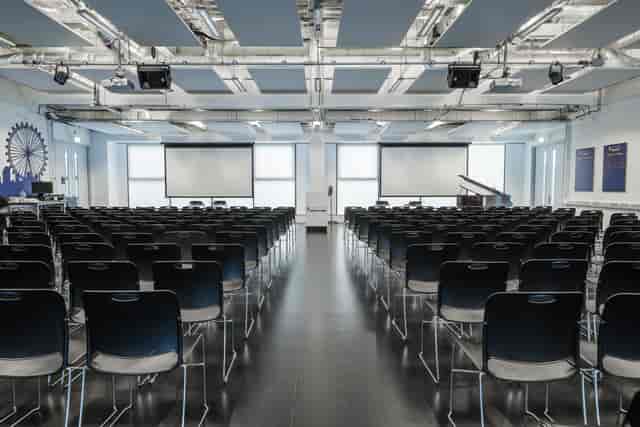Main hall at London Academy of Excellence Tottenham, modern event space for conferences.