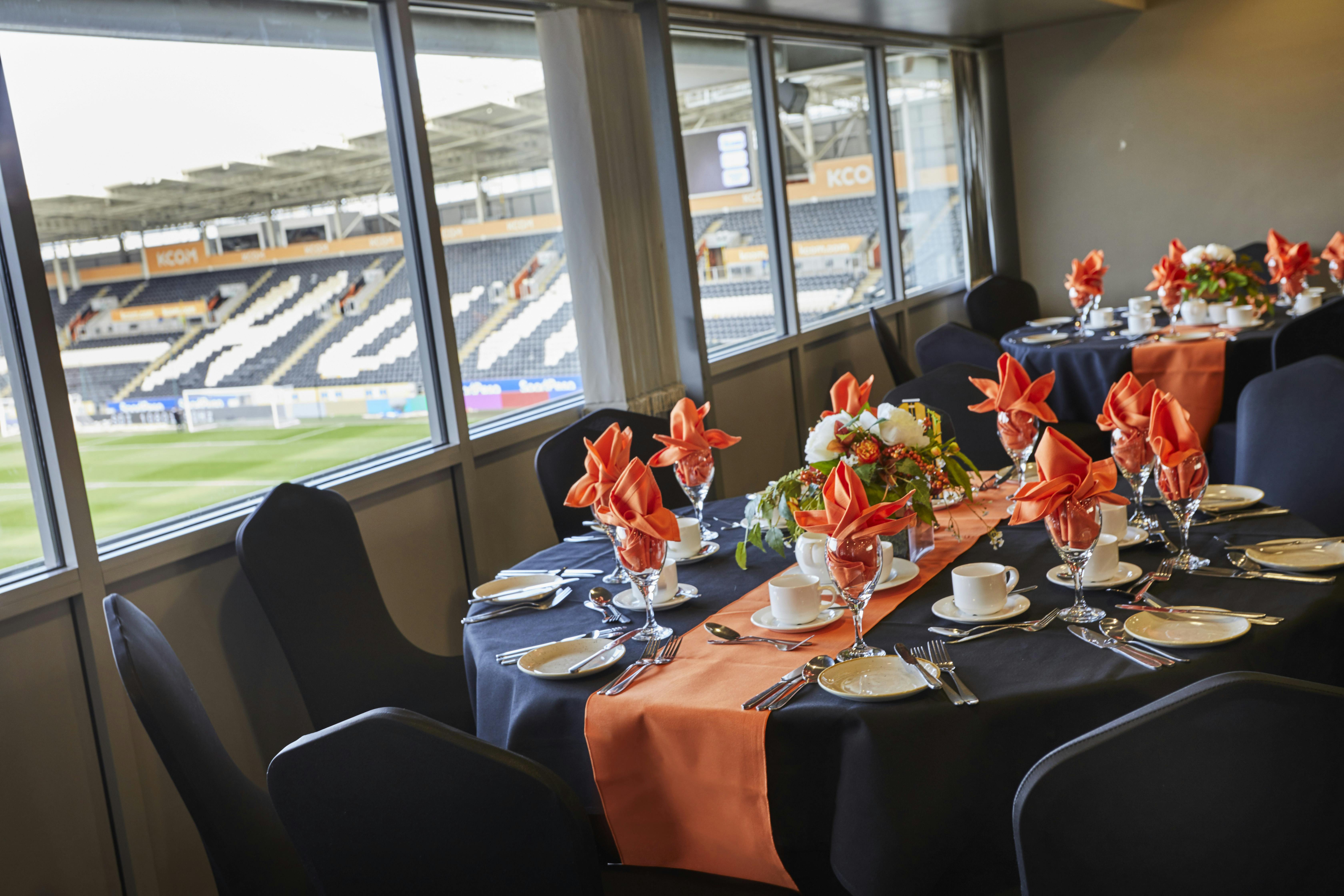 Circle Restaurant at MKM Stadium: elegant event space with vibrant decor for corporate meetings.