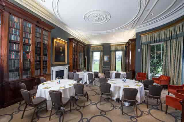 Elegant meeting space in Rudding Park Library, ideal for corporate events and gatherings.