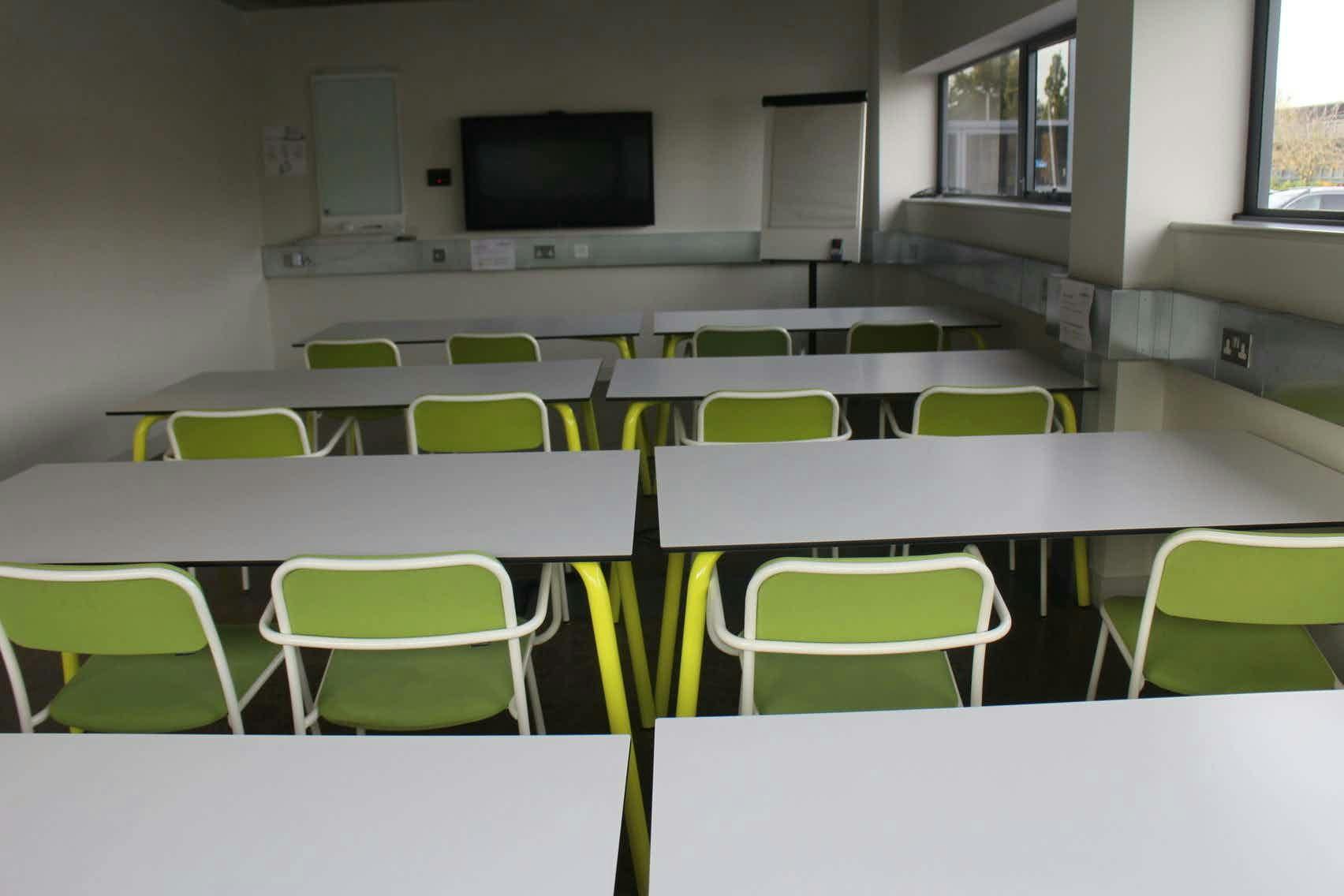 Modern training room in Slough Aspire with flexible setup for workshops and meetings.