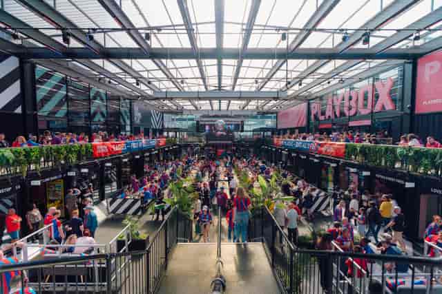 Boxpark Croydon venue hire for brand activations and networking events with container-style design.