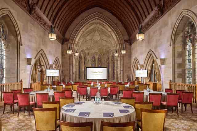 Harry Clarke at Ashdown Park Hotel, Gothic architecture for gala or corporate retreat venues.