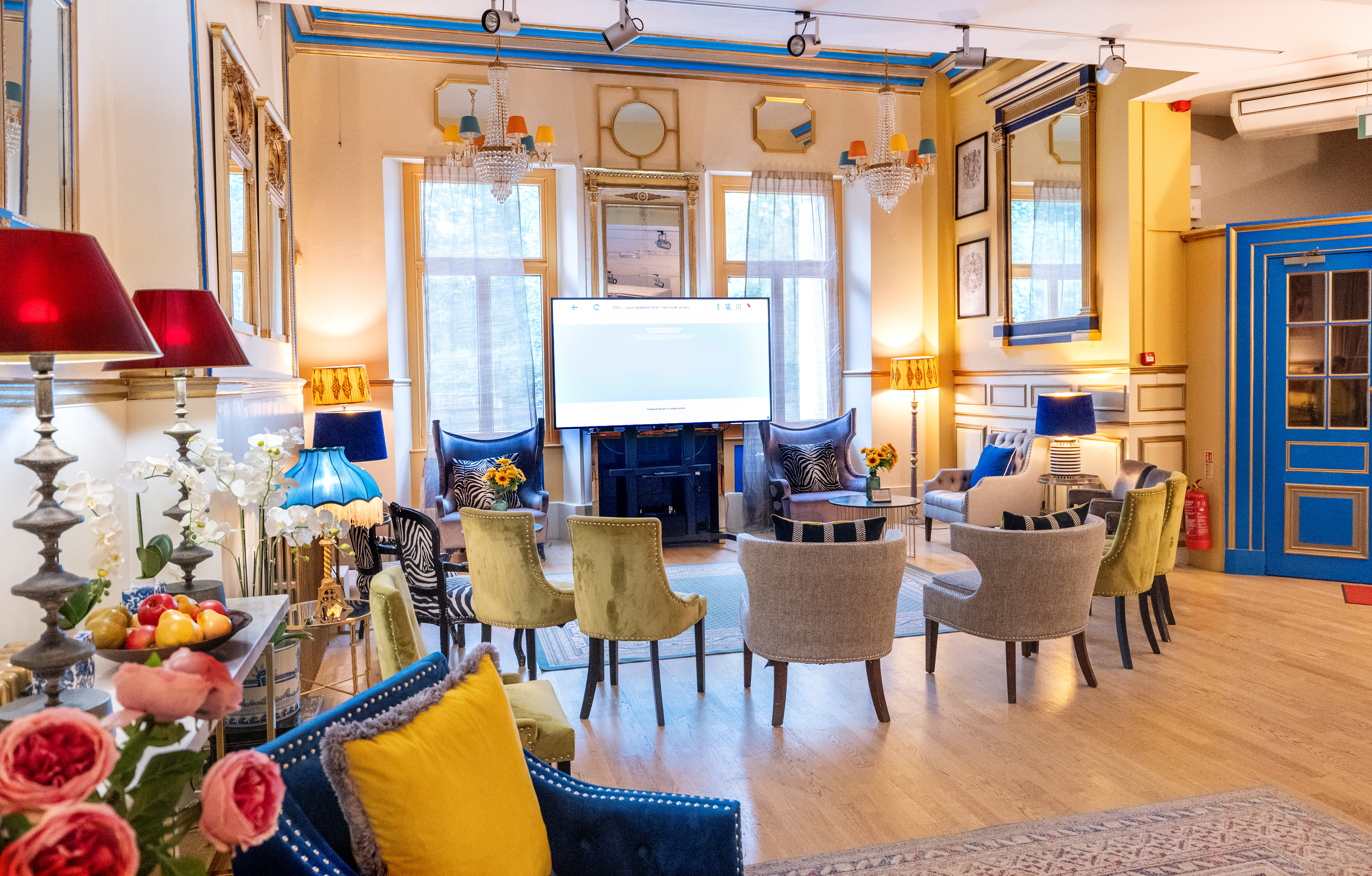 Intimate meeting space at The Embassy, Lumiere London, ideal for workshops and conferences. - Banner