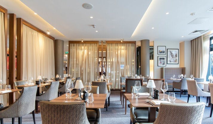 Elegant dining space at Marco Pierre White Steakhouse for corporate events and gatherings.