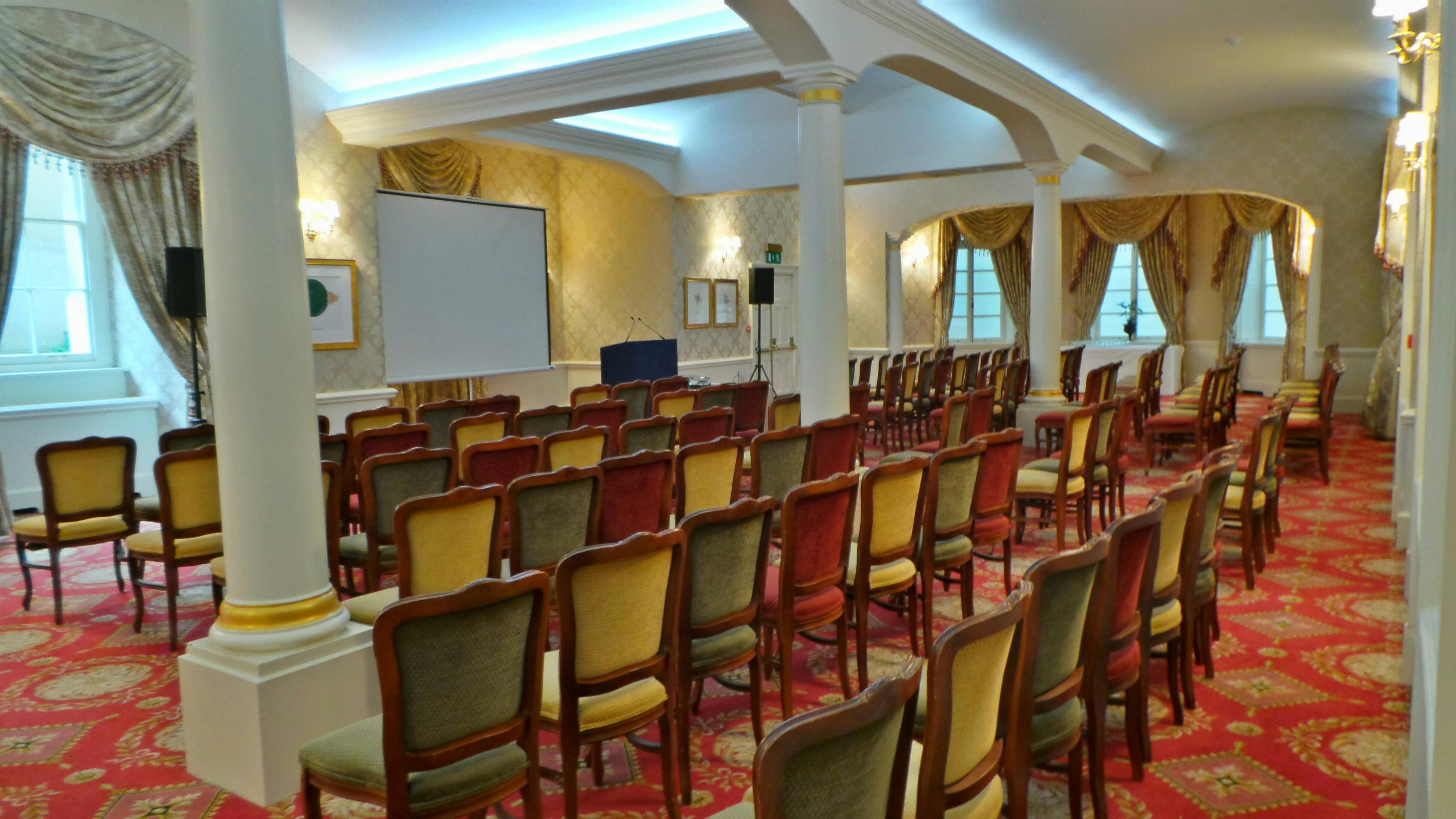 Faberge meeting room at Luton Hoo Hotel, elegant chairs for corporate events and seminars.