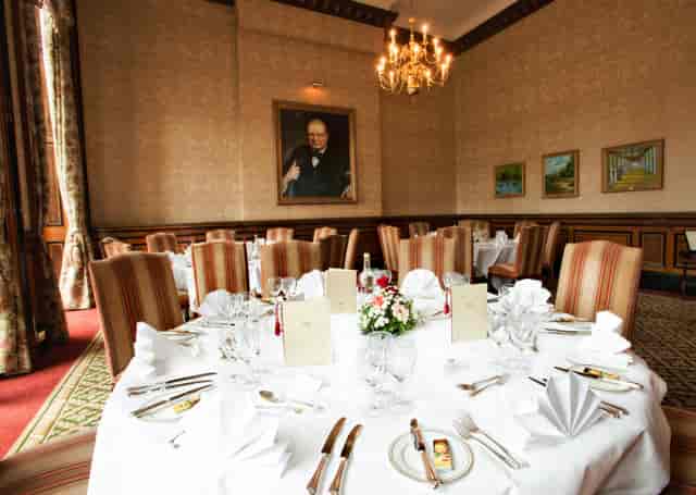 Elegant dining room at Luton Hoo Hotel, perfect for upscale events and meetings.