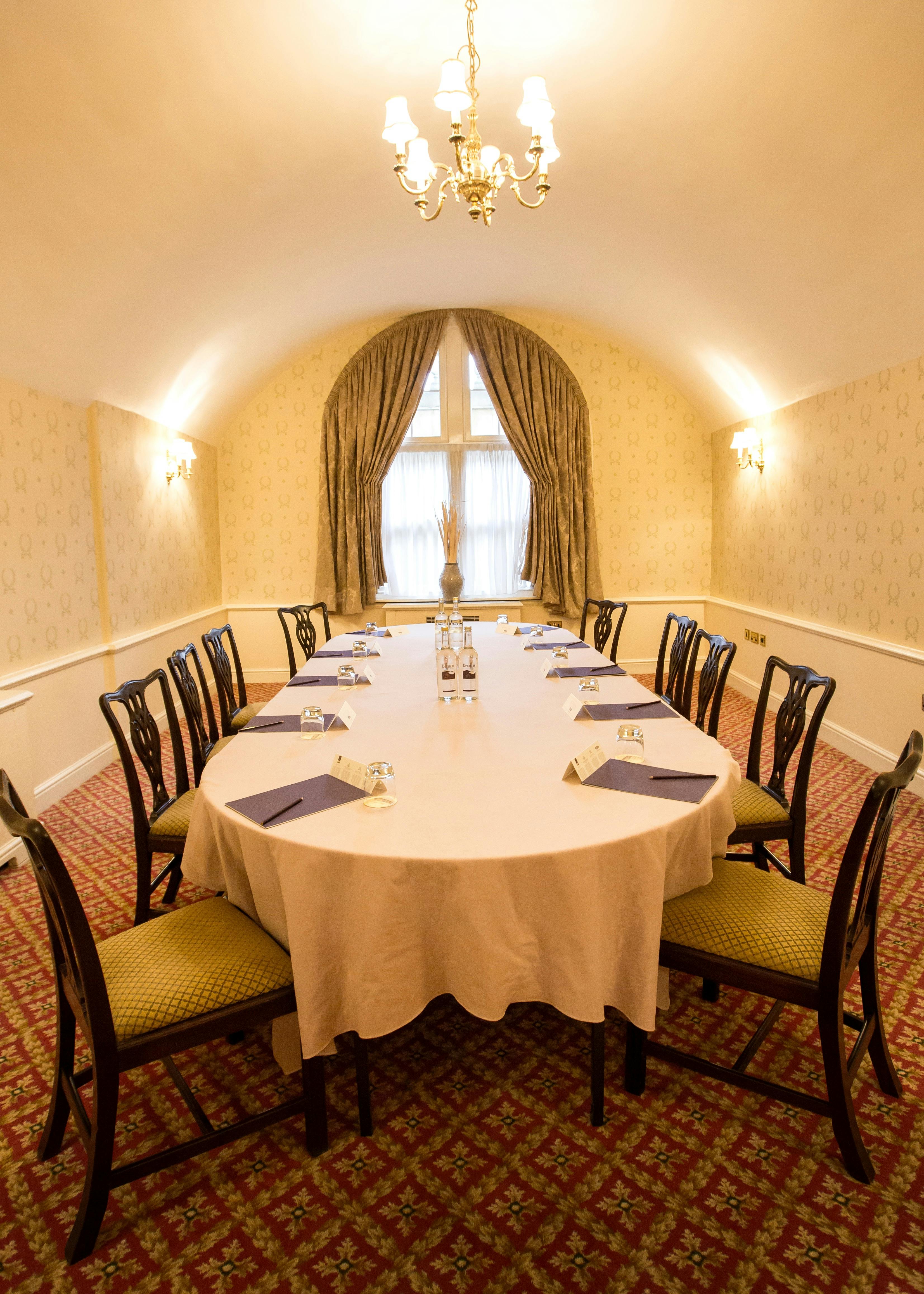 Arthur Davis in a stylish meeting room at Luton Hoo Hotel for small conferences.