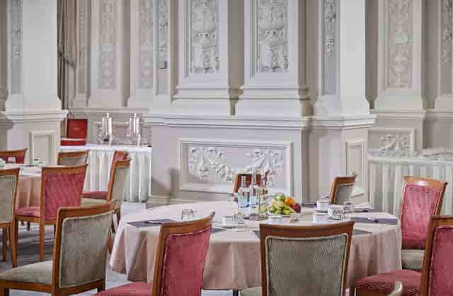 Elegant dining area in The Compton Room, perfect for sophisticated events and meetings.