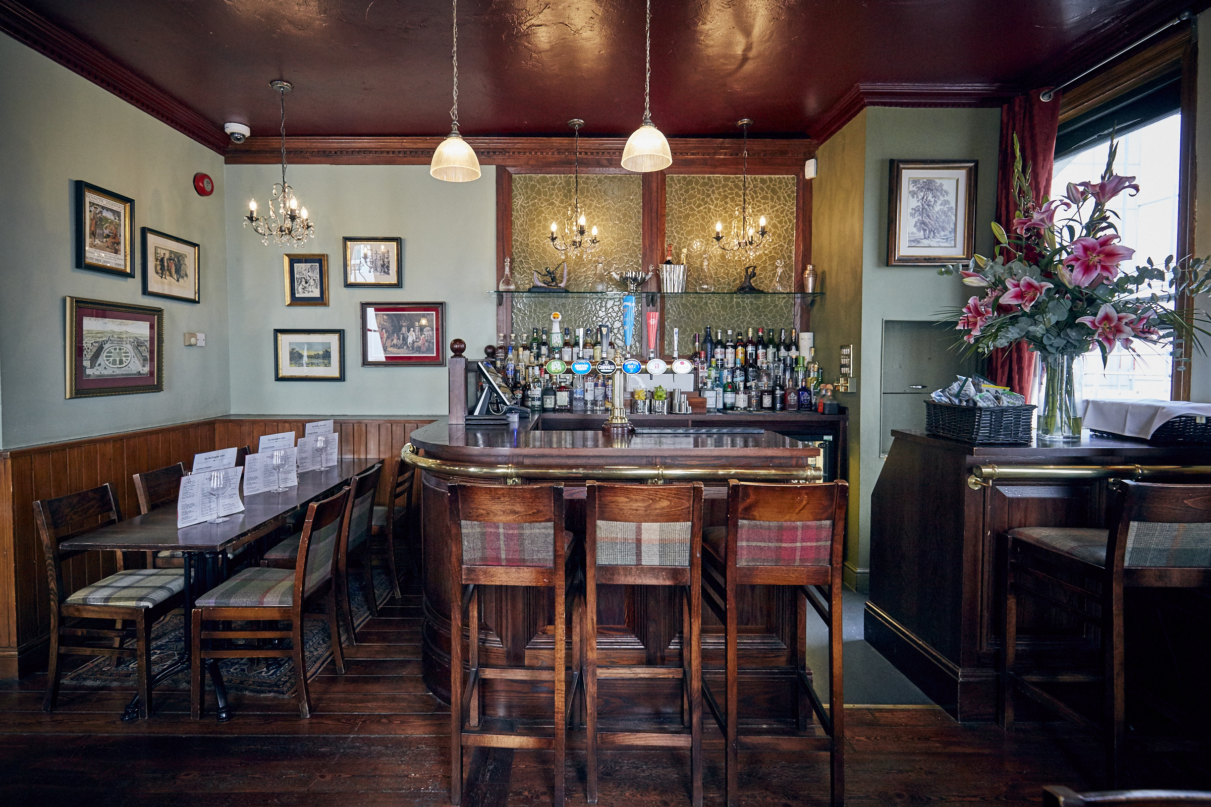 Cozy bar area in Burlington Arms, ideal for networking events and small meetings. - Banner