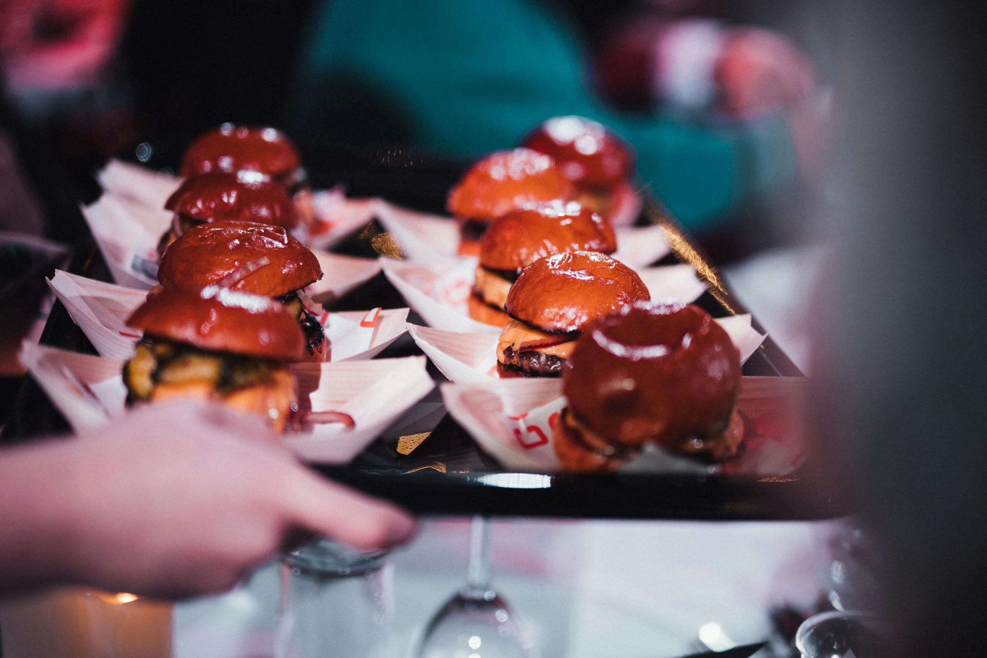 Gourmet sliders platter at Venue Takeover, Boxpark Wembley for events and receptions.