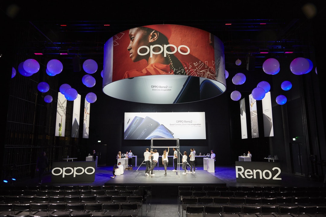 Modern event space at English National Ballet for Oppo Reno2 product launch. - Banner