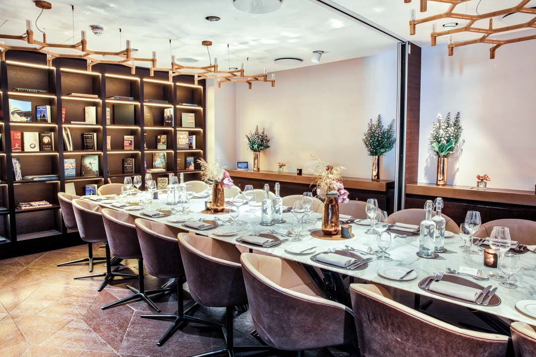 Sophisticated dining space at All Event Spaces, ideal for corporate dinners and private gatherings.