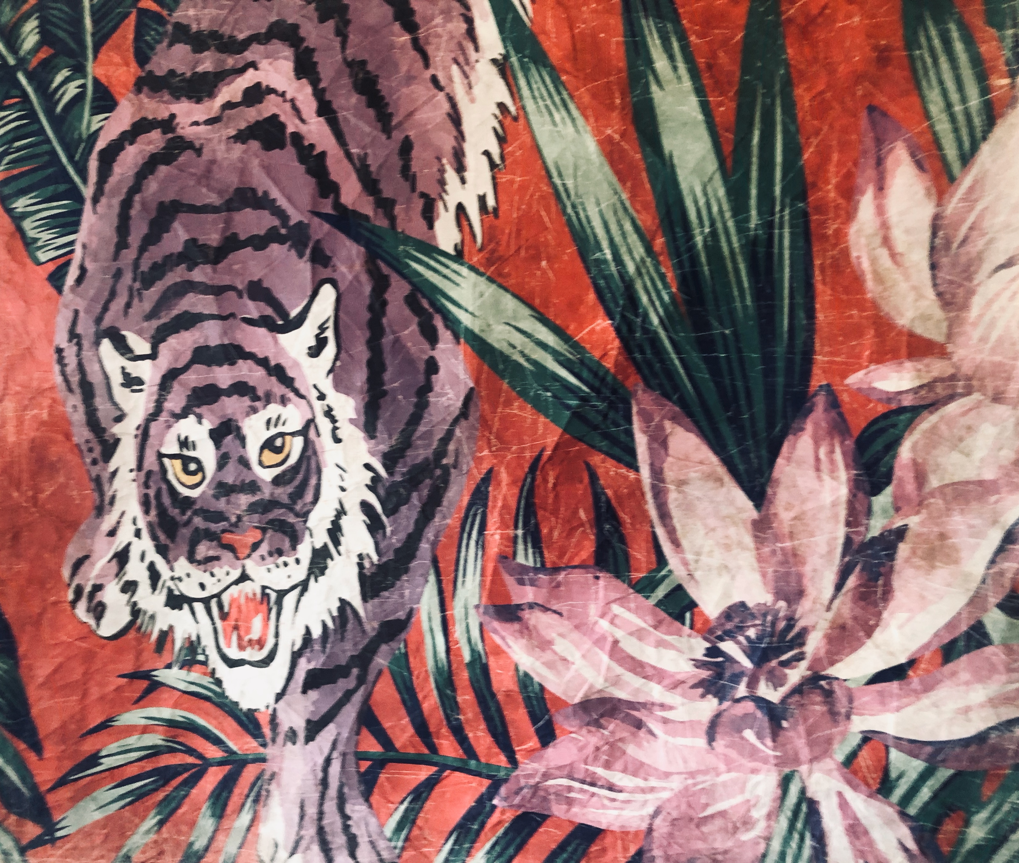 Vibrant tiger backdrop at The Bar and Garden for themed events and decor inspiration. - Banner