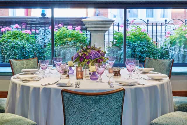 Eaton suite at The Capital Hotel: elegant round table for weddings and corporate events.